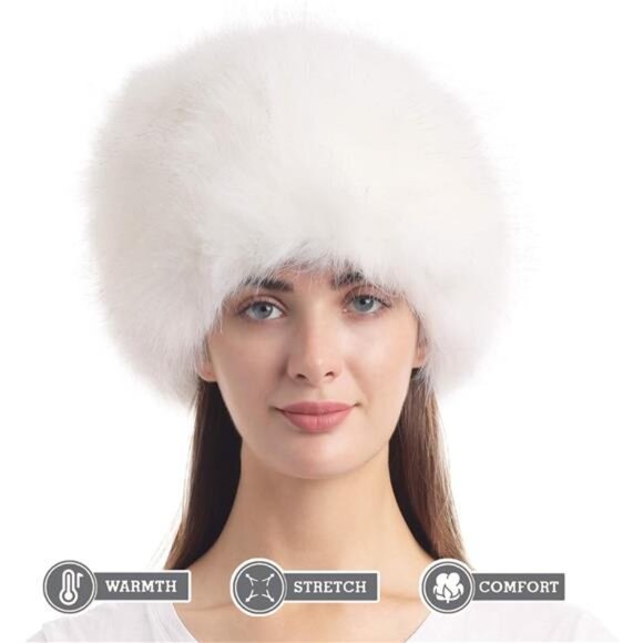 LA CARRIE Women\'s Faux Fur Hat for Winter with Stretch Cossack Russian Style main image 5